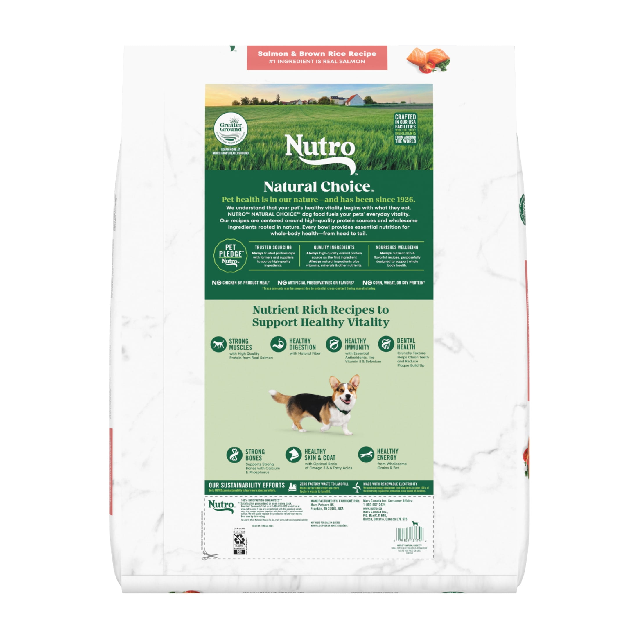 Nutro Natural Choice Adult Small Bites Dog Food Recipe Salmon & Brown Rice, 28 Lb Bag - Image 2