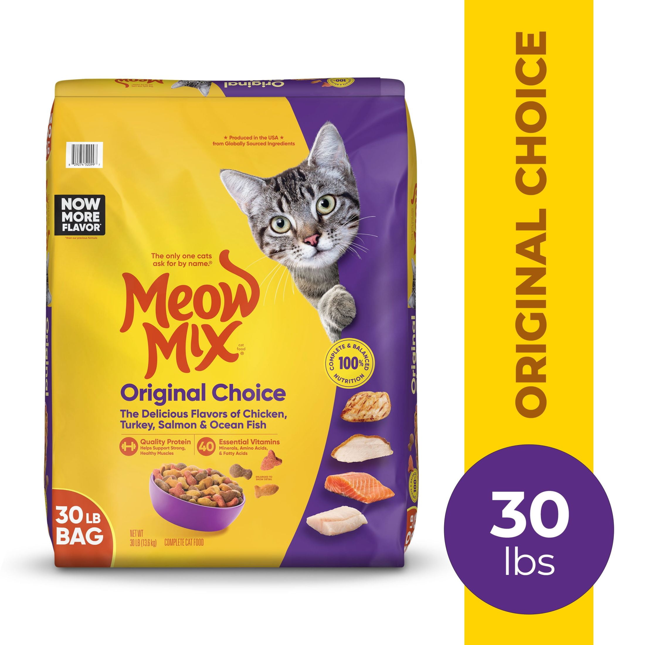 (3 pack) Meow Mix Original Choice Dry Cat Food, 30 lb. Bag - Image 5