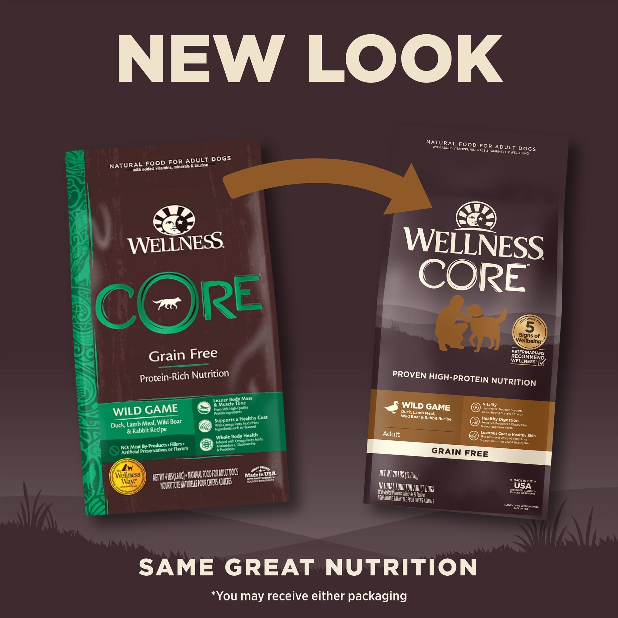Wellness CORE Natural Grain Free Dry Dog Food, Wild Game Duck, Lamb Meal, Wild Boar & Rabbit, 26-Pound Bag - Image 4