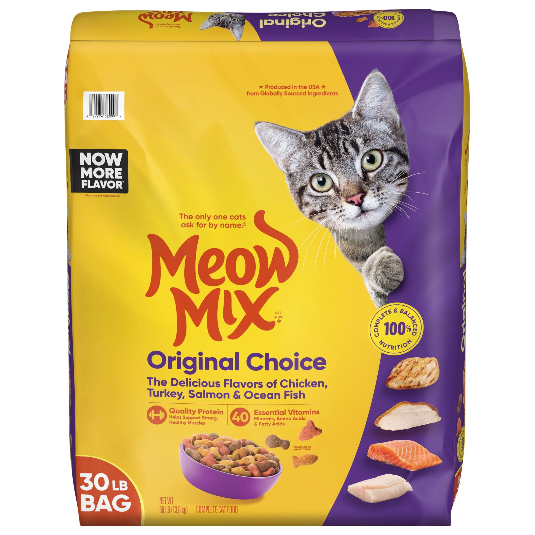 (3 pack) Meow Mix Original Choice Dry Cat Food, 30 lb. Bag - Image 3