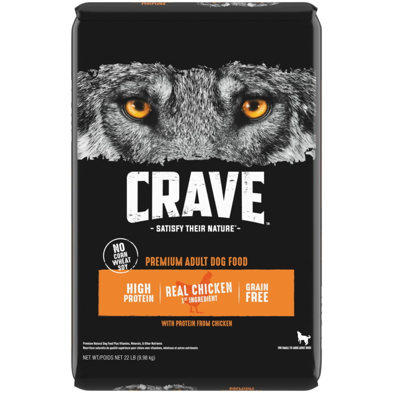 Crave Grain Free Adult Dry Dog Food With Protein From Chicken, 22 Lb. Bag