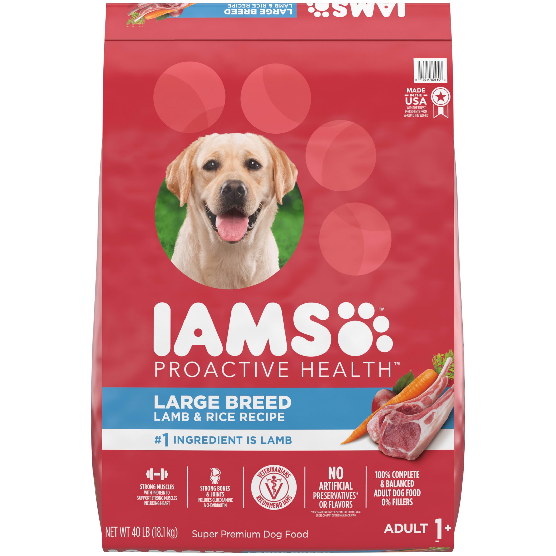 Iams Proactive Health Lamb And Rice Flavor For Large Breed Dry Dog Food, 40 Lb Bag