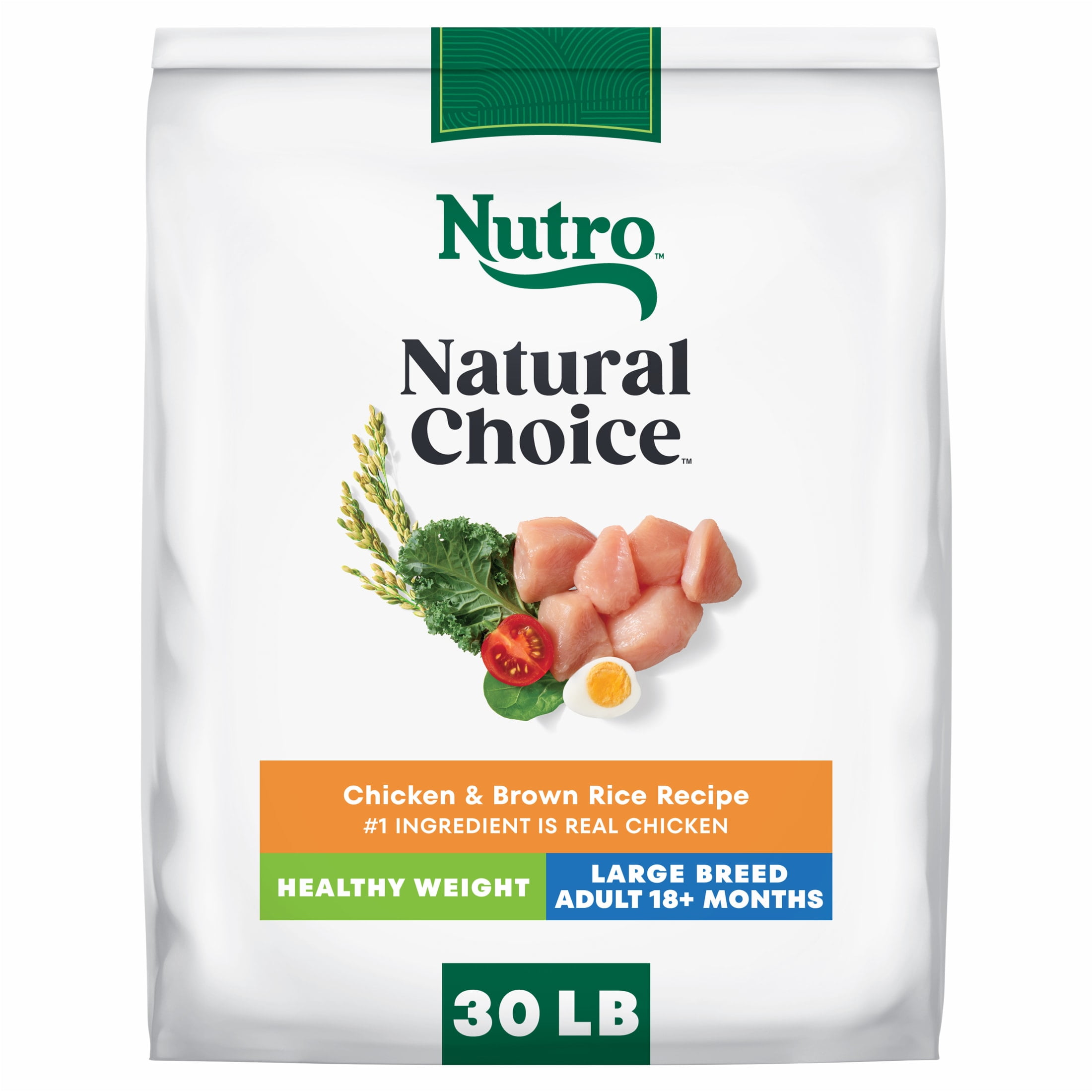 Nutro Natural Choice Large Breed Healthy Weight Dog Food Recipe Chicken & Brown Rice, 30 Lb Bag