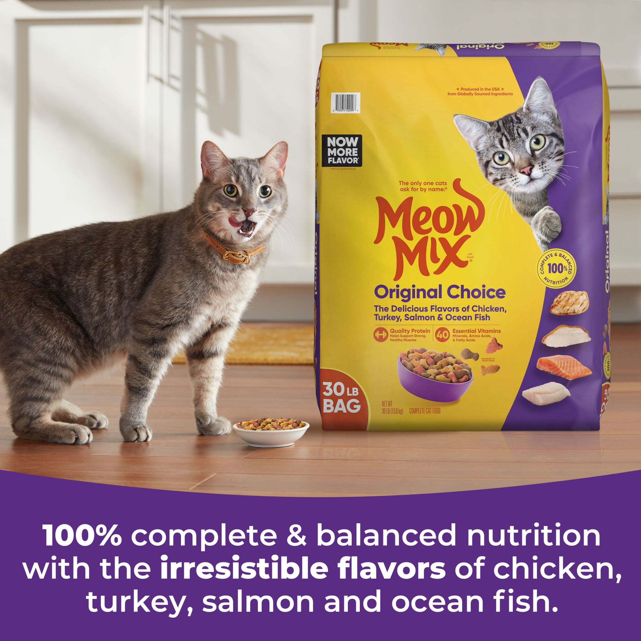 (3 pack) Meow Mix Original Choice Dry Cat Food, 30 lb. Bag - Image 7