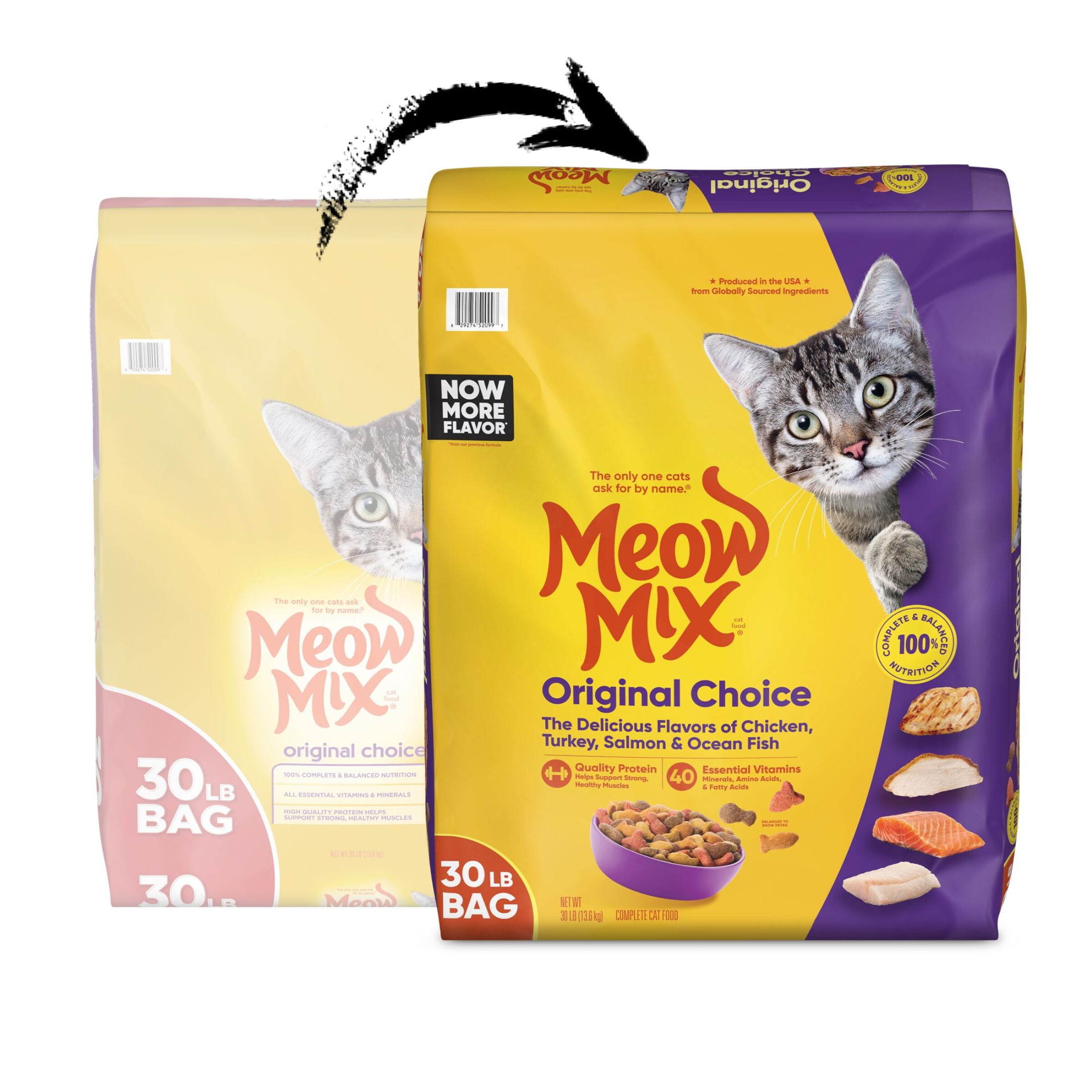 (3 pack) Meow Mix Original Choice Dry Cat Food, 30 lb. Bag - Image 4