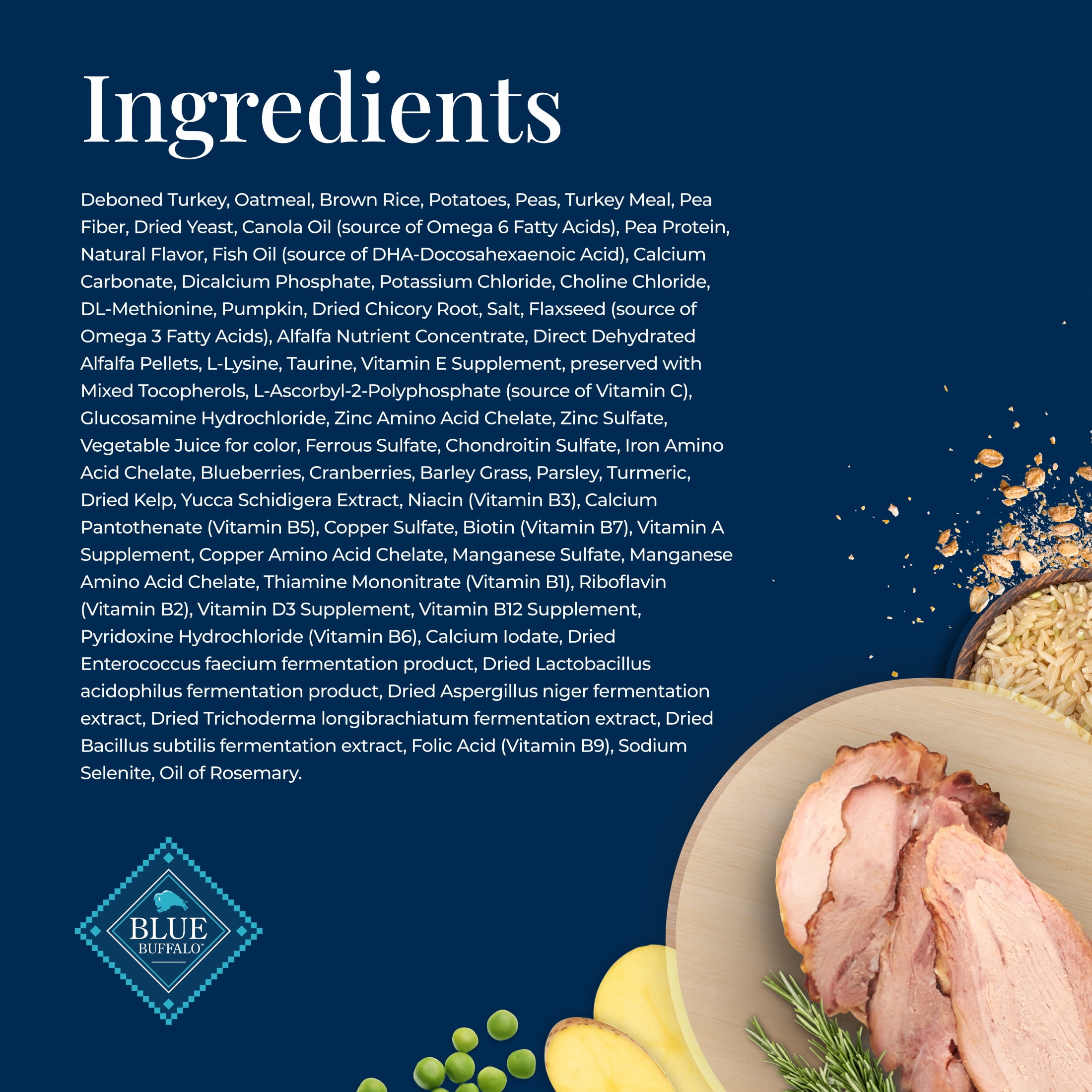 Blue Buffalo Basics Senior Dry Dog Food, Skin & Stomach Care, Turkey Recipe, 24-lb Bag - Image 5