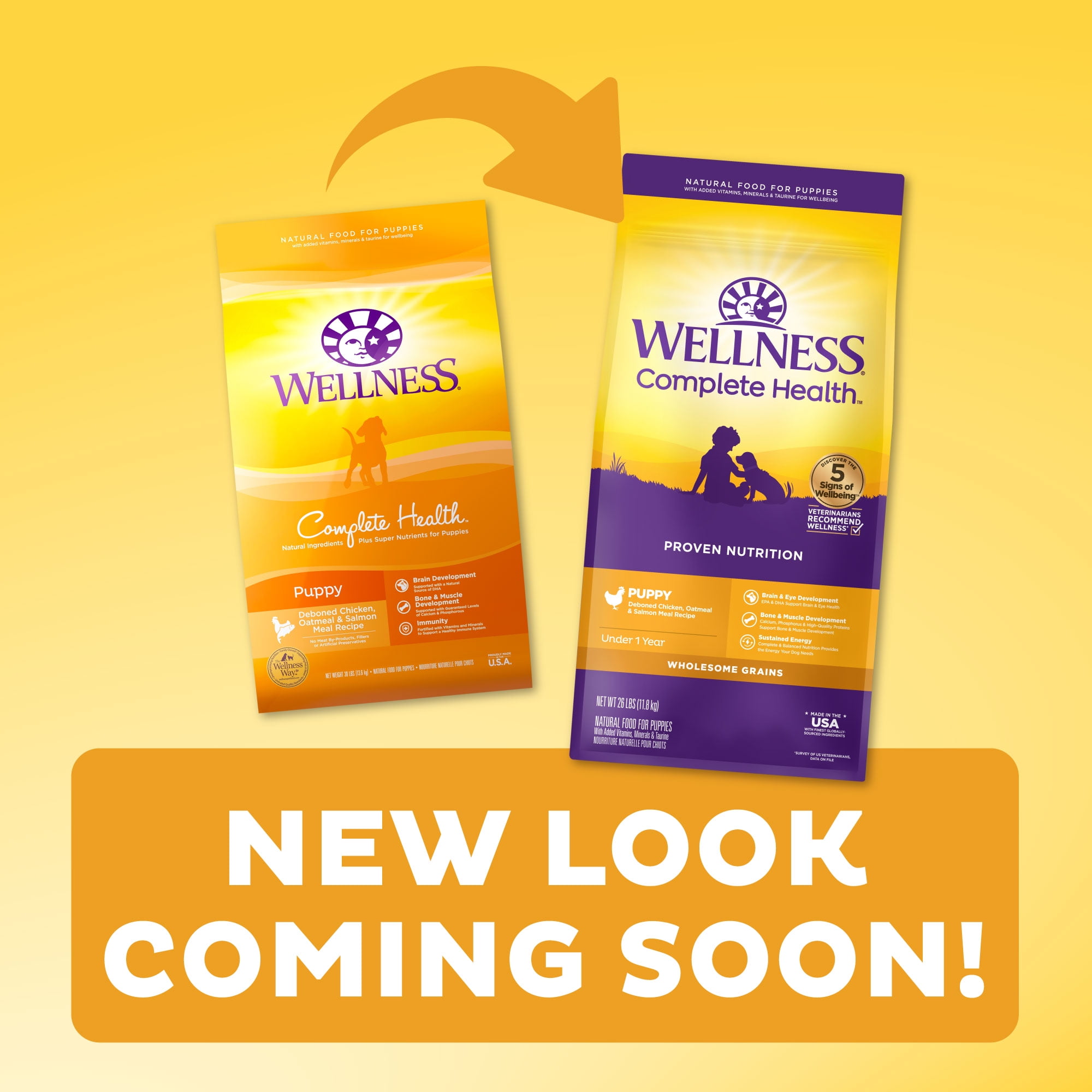 Wellness Complete Health Puppy Dry Dog Food, Wholesome Grains, Natural, Chicken, Oatmeal, & Salmon Recipe, (30-Pound Bag) - Image 4