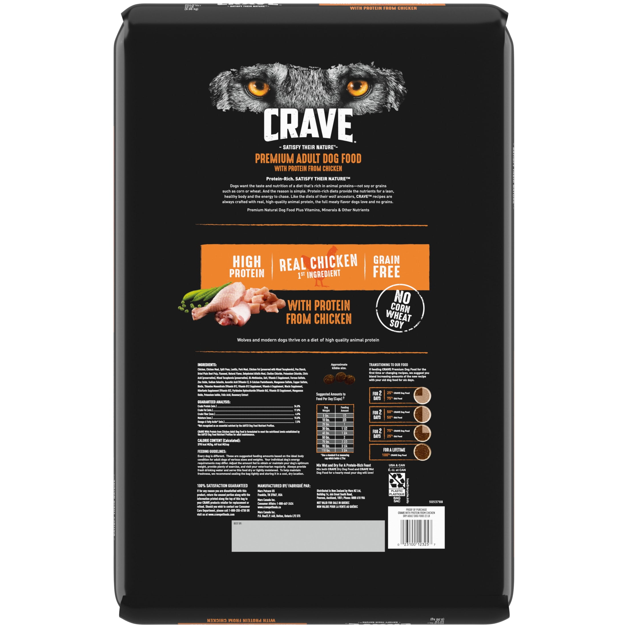Crave Grain Free Adult Dry Dog Food With Protein From Chicken, 22 Lb. Bag - Image 2