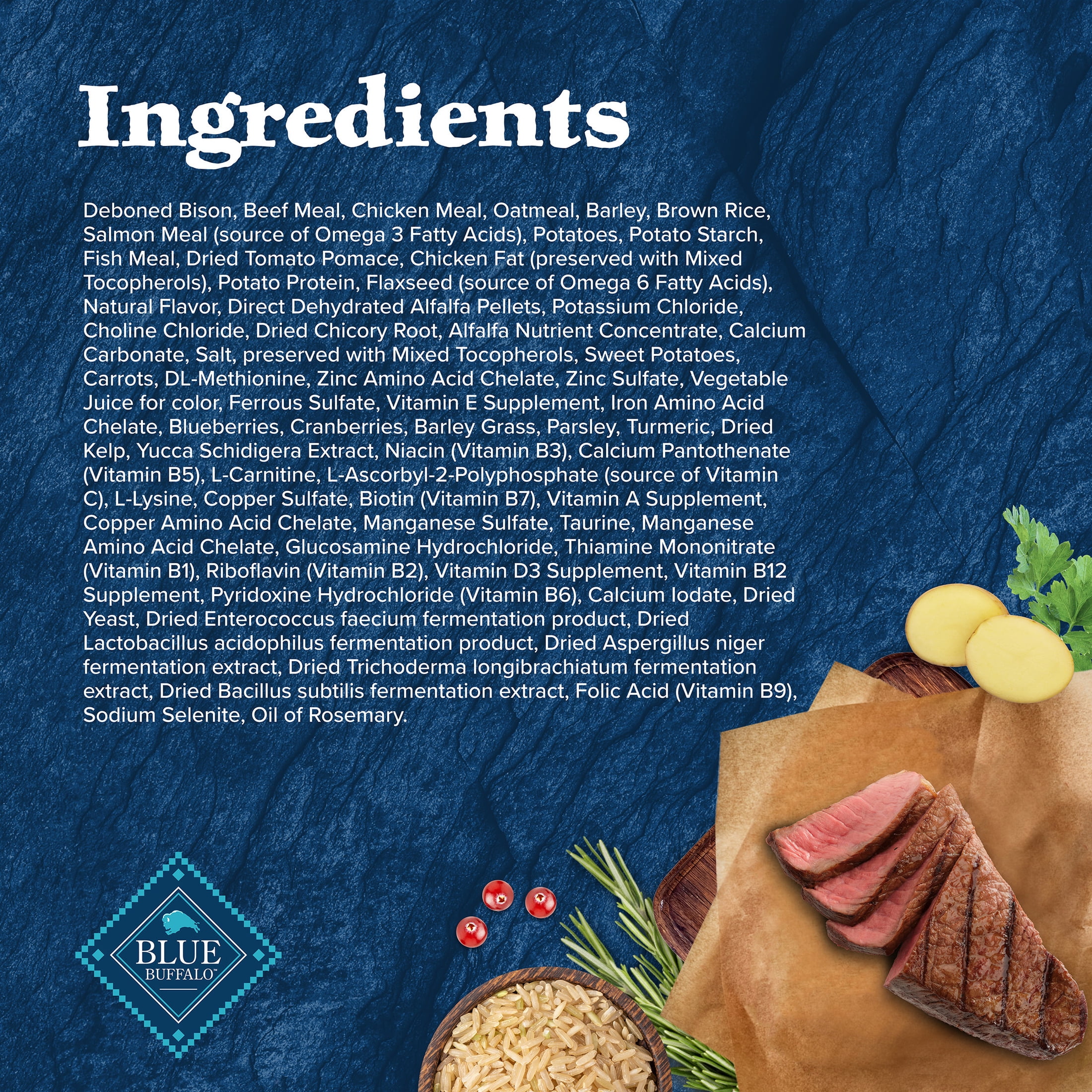 Blue Buffalo Wilderness High-Protein Adult Dry Dog Food, Bison, 22lb Bag - Image 5