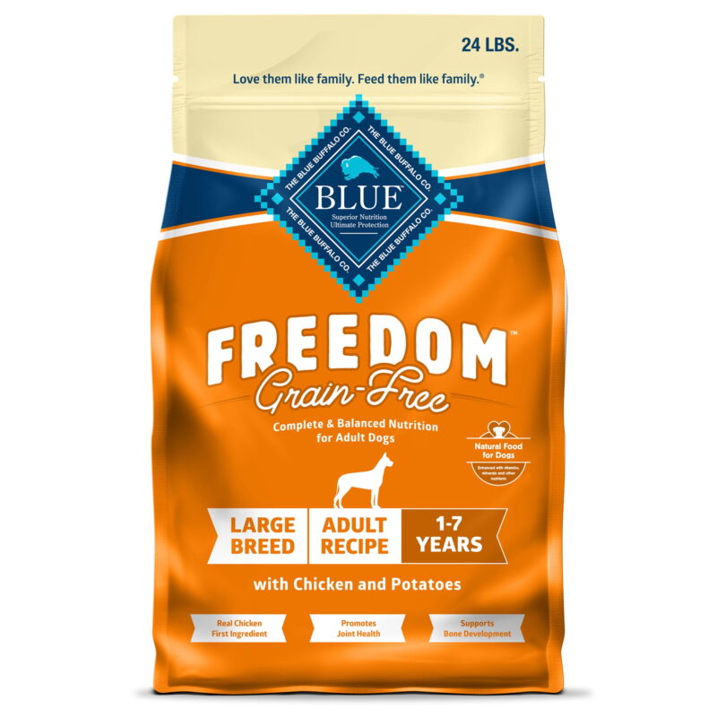 Blue Buffalo Freedom Grain-Free Large Breed Adult Dry Dog Food, Chicken & Potatoes 24 lbs.