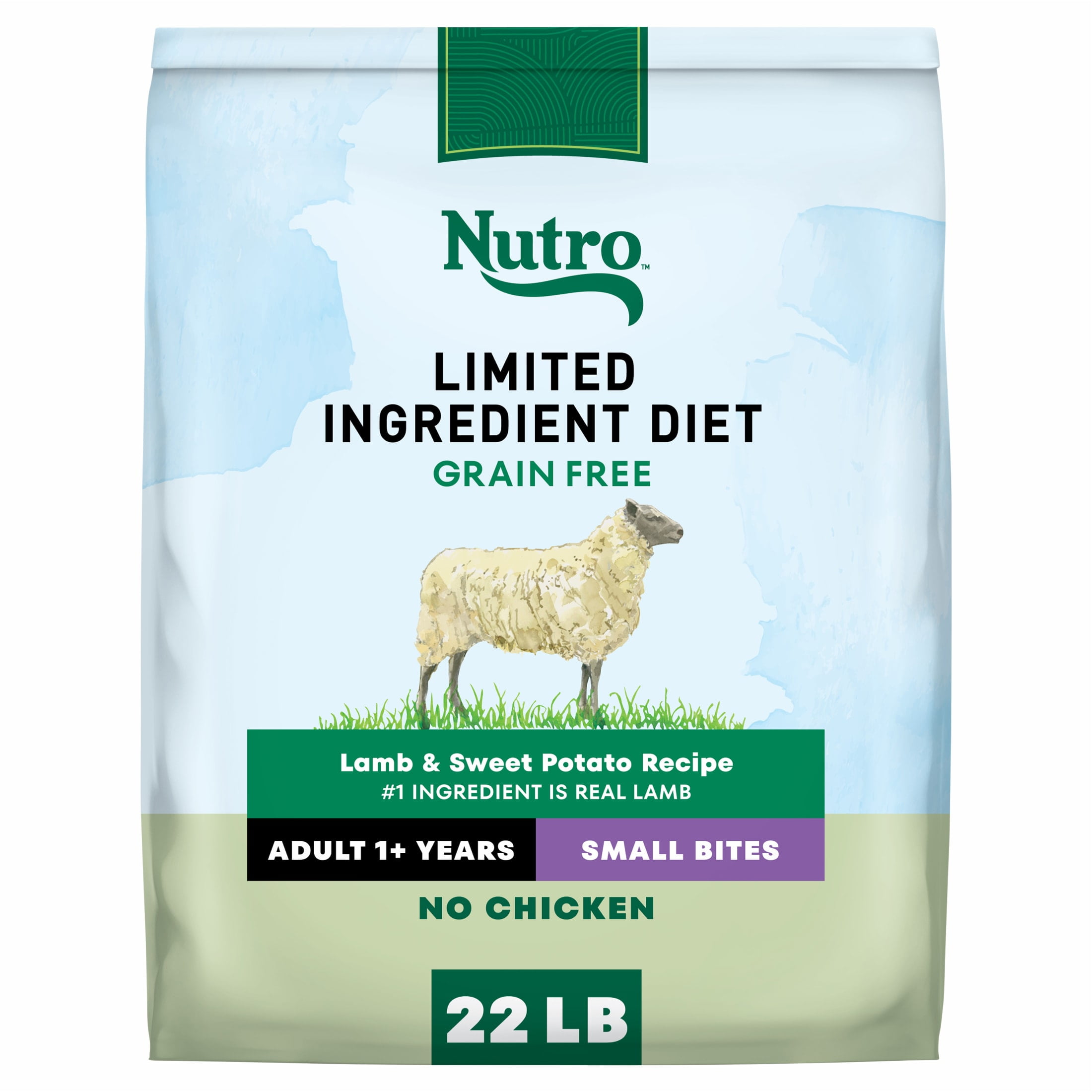 Nutro Limited Ingredient Diet Small Bites Adult Dry Dog Food, Lamb & Sweet Potato Recipe, 22 lbs.