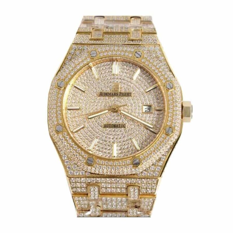Audemars Piguet Royal Oak 15400SR.OO.1220SR.01 “Fully Iced Out” Elite Clone Edition